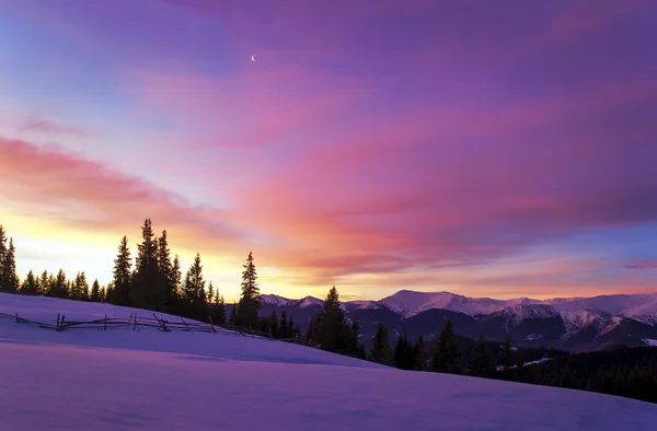 Vista de invierno mañana — Foto de Stock