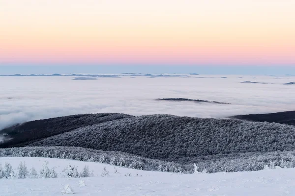 Winter landscape after dusk — Stock fotografie