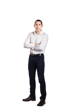 Beyaz arka planda bir adam