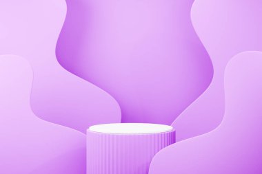 Kıvrımlı şekilleri ve bir kaidesi olan şık bir menekşe sahnesi..