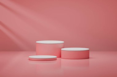 Kozmetik veya parfüm sunumu için 3B tek renkli sahne.