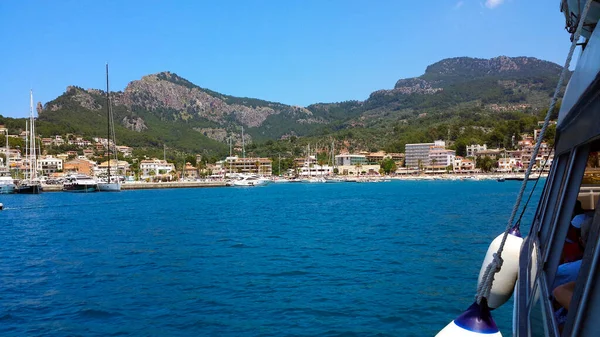 Beautiful Harbour Scenery Port Soller Puerto Soller Mallorca Spain — Stock Photo, Image