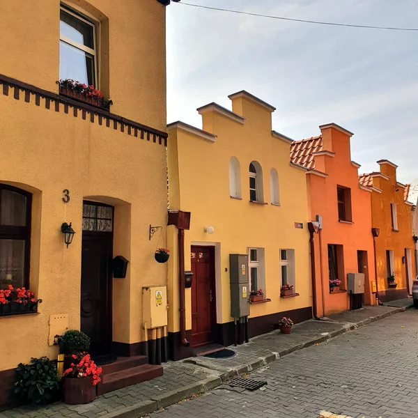 Casas Coloridas Praça Mercado Cidade Gniew Polônia — Fotografia de Stock