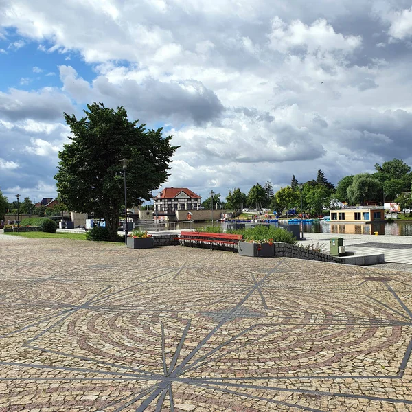 Boulevard Elblag River City Elblag Poland — Stock Photo, Image