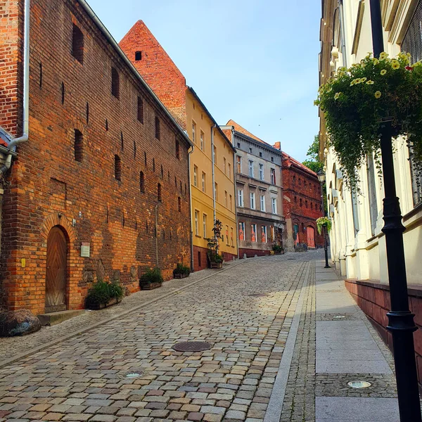 Historic Stone Street Beautiful City Grudziadz Poland — Stock Photo, Image