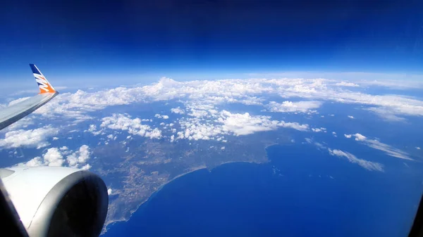 Vista Dalla Finestra Dell Aereo Sulla Terra — Foto Stock