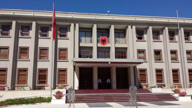 Tiran, Arnavutluk - 28 Haziran 2017: Tiran Cumhurbaşkanlığı Sarayı, Arnavutluk