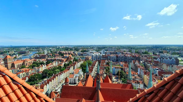 Vista Superior Gdansk Torre Basílica Santa Maria Polônia — Fotografia de Stock