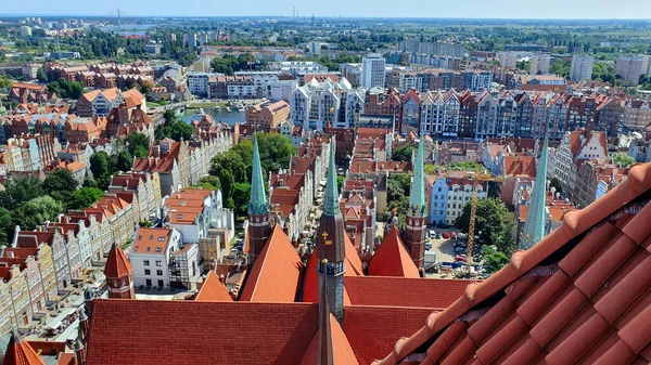 Top view of Gdansk from the tower of St. Mary\'s Basilica, Poland