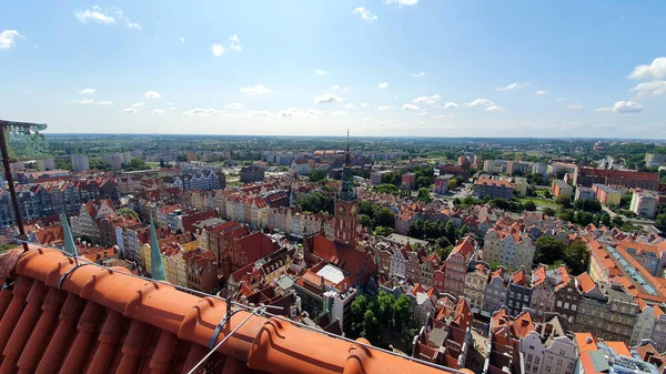 Top View Gdansk Tower Mary Basilica Poland — Stock Photo, Image