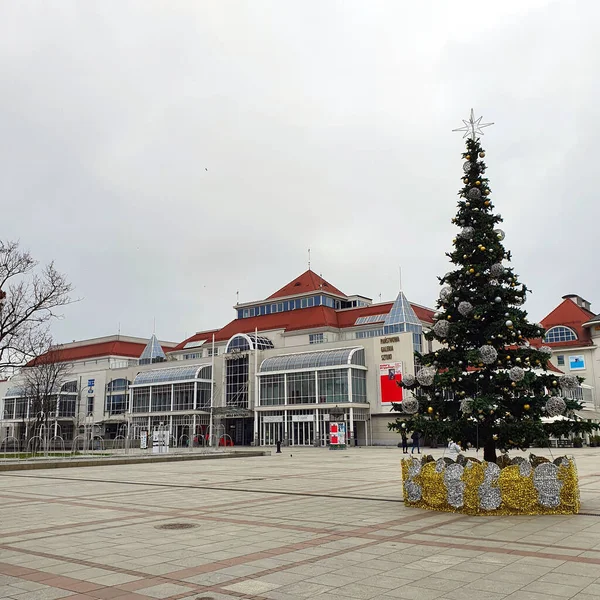 Sopot Polonia Enero 2021 Dom Zdrojowy Mercado Calle Monte Cassino — Foto de Stock