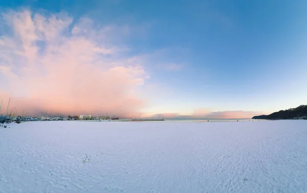 Des Couleurs Incroyables Ciel Plage Gdynia Aux Couleurs Soleil Couchant — Photo