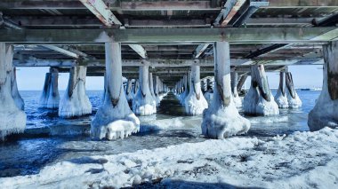 Sopot iskelesinin buzlu sütunları, Polonya