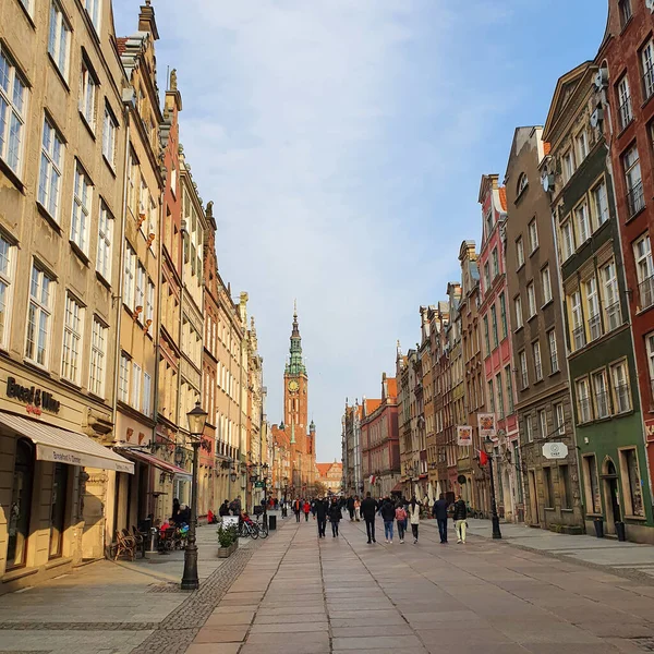 Gdansk Polônia Abril 2021 Avenida Long Market Centro Cidade Velha — Fotografia de Stock