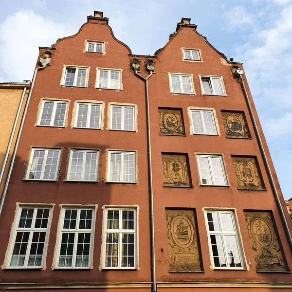 Maisons Colorées Appartements Dans Vieille Ville Gdansk Pologne — Photo