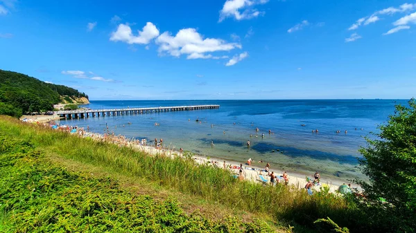 Bellissimo Paesaggio Costiero Con Alta Scogliera Sul Mar Baltico Gdynia — Foto Stock