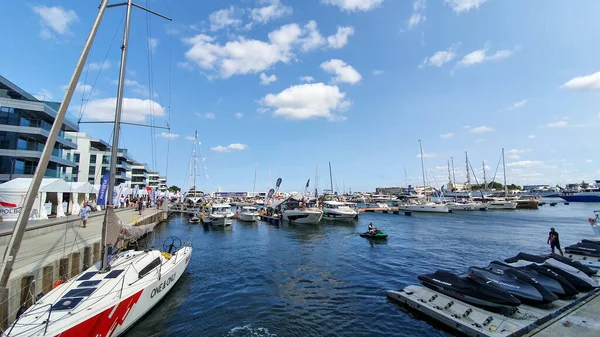 Gdynia Polonia Luglio 2021 Barche Motore Barche Nuovo Moderno Porto — Foto Stock