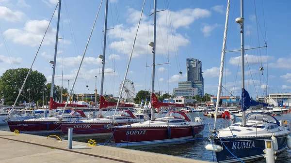 Gdynia Polonya Temmuz 2021 Gdynia Polonya Yeni Bir Modern Marinada Telifsiz Stok Imajlar