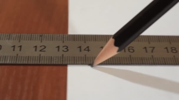 Draw with pencil and ruler — Stock Video