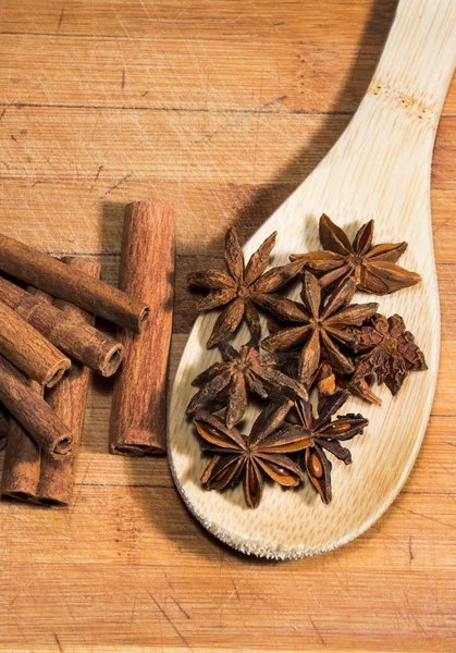 cinnamon spice on a wooden background