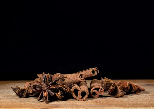 cinnamon spice on a wooden background