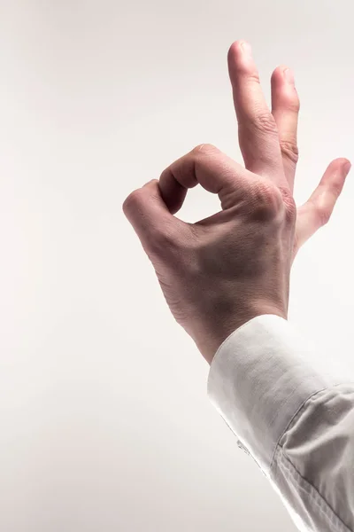Hand gesture on a white background — Stock Photo, Image