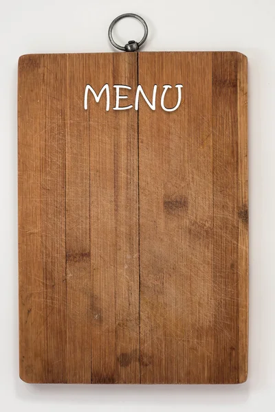 Placa de menu em um fundo branco — Fotografia de Stock