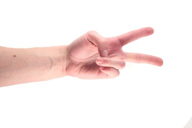 Beyaz bir arka plan üzerinde el hareketleri