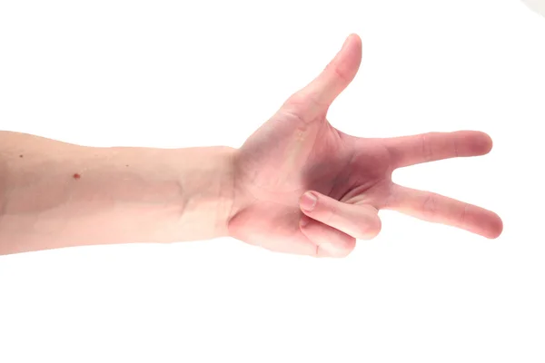 Hand gestures on a white background — Stock Photo, Image