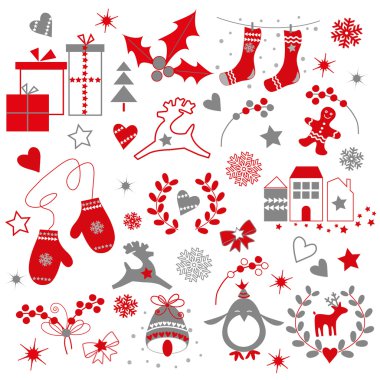 Noel öğeleri kırmızı
