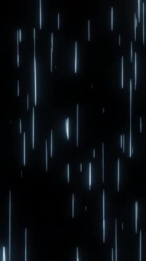 Işık çizgileri, dikey görünümlü karanlık bir arka plana karşı dinamik bir görsel efekt yaratır.