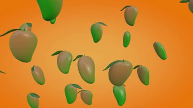 Turuncu arkaplan üzerinde dönen bulut benzeri bir mangonun 3 boyutlu animasyonu, siyah ve beyaz luma mat ile tamamlanmış.