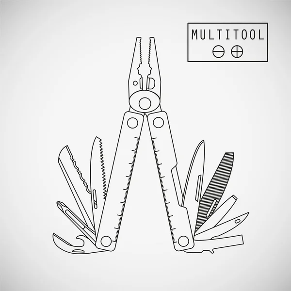 Ferramenta multifuncional. isolado — Vetor de Stock