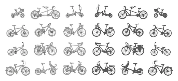 Set of different bicycles — Stock Vector