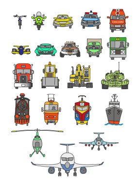 Açık arabalar ve diğer araçlar.