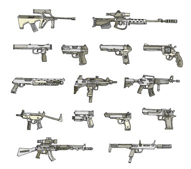 Seamless pattern with weapons clipart