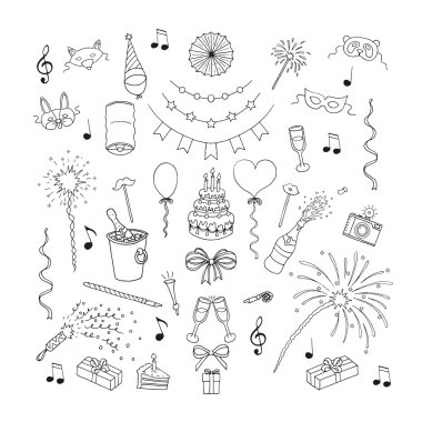 Parti ve kutlama öğeleri.