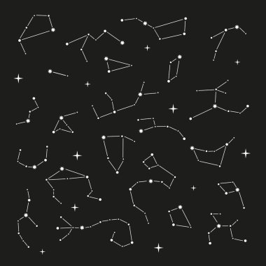 Constellation. Doodle set. clipart
