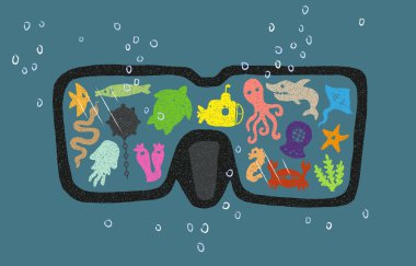 Dalış. Maske görüntülemek.