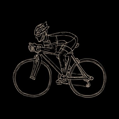 Yarış bisikletçi. Doodle.
