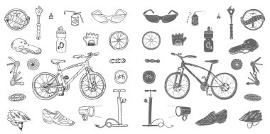 Bisiklet şeyler. Küme doodle