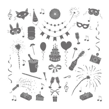Parti ve kutlama öğeleri.