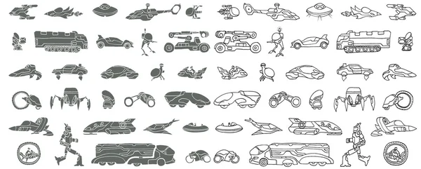 Transporte do futuro. Doodle... . — Vetor de Stock