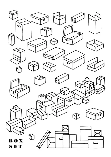 Patrón sin costura con cajas . — Archivo Imágenes Vectoriales