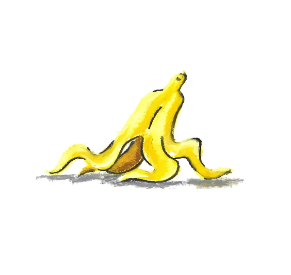 Schillen van een banaan. Geïsoleerd — Stockvector