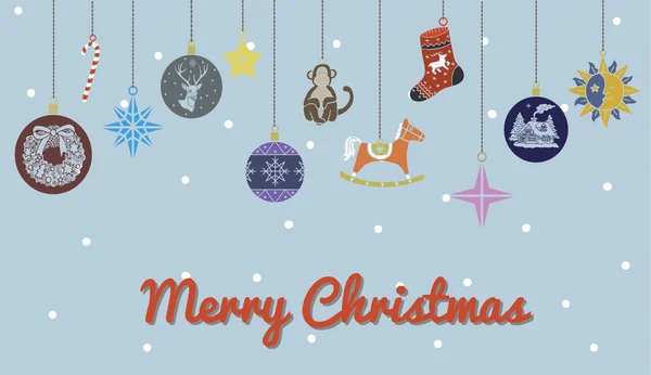 Veselé Vánoce a dekorace — Stockový vektor