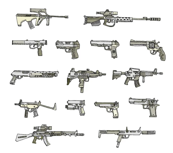 Padrão sem costura com armas — Vetor de Stock