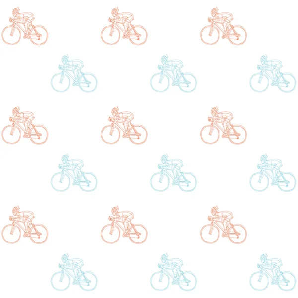 Bezešvé vzor s cyklista. — Stockový vektor