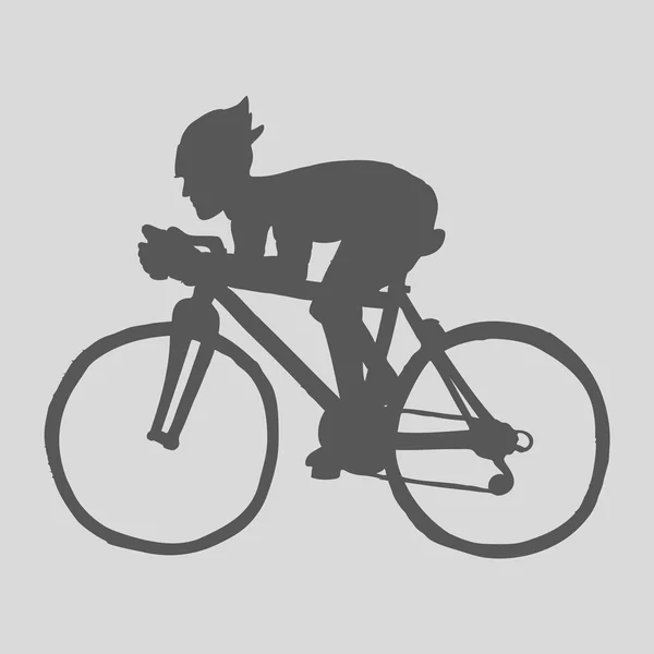 Yarış bisikletçi. Doodle. — Stok Vektör