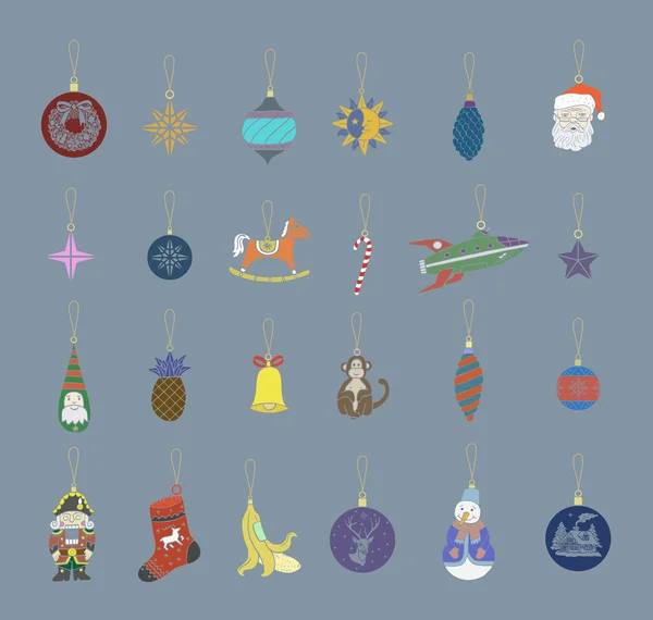 Conjunto de decoraciones de Navidad . — Archivo Imágenes Vectoriales